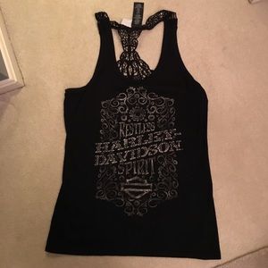 Harley Davidson tank top crochet back